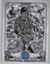 2019 Topps Gypsy Queen Black & White /50 JUSTUS SHEFFIELD Mariners RC #187