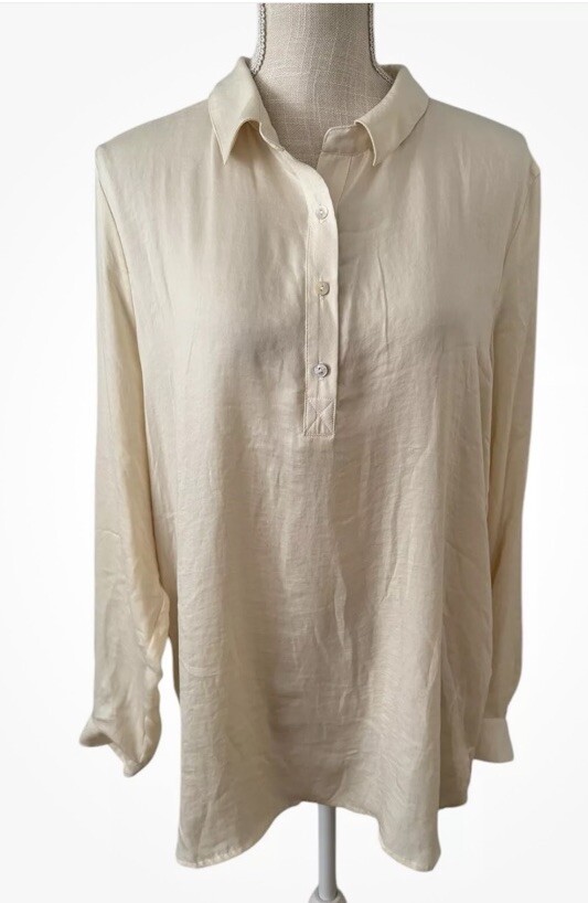 Anthropologie Dolan Left Coast Oversized Long Sleeve Blouse Lagenlook Size L