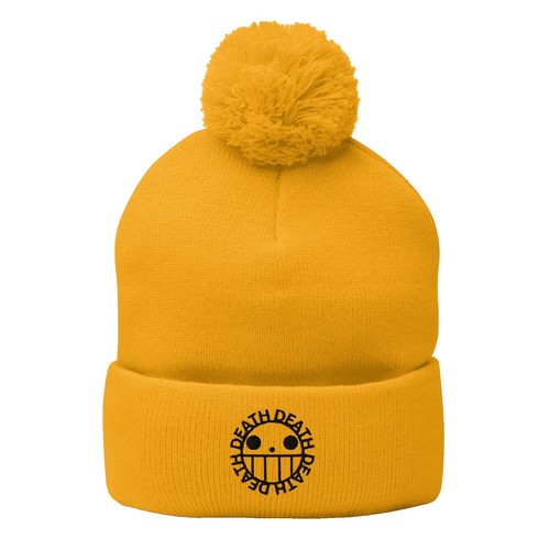 All Saints Beanie Hat Khaki/Gold Metallic Eyelash Knit 