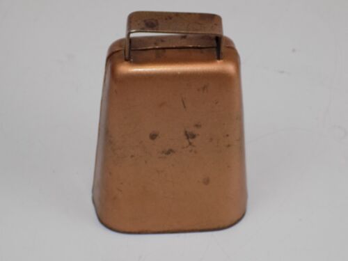 Vintage Copper Clad Cow Bell Rustic Steel Farmhouse Nice Tone - Picture 3 of 18
