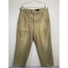 VTG Eddie Bauer Corduroy High Rise Pants Women size 35x29 Brown Cotton Straight