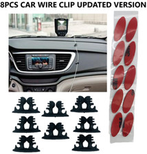 8PCS Car Wire Cord Clip Cell USB AUX Charger Cable Holder New 3 Slots Organizer