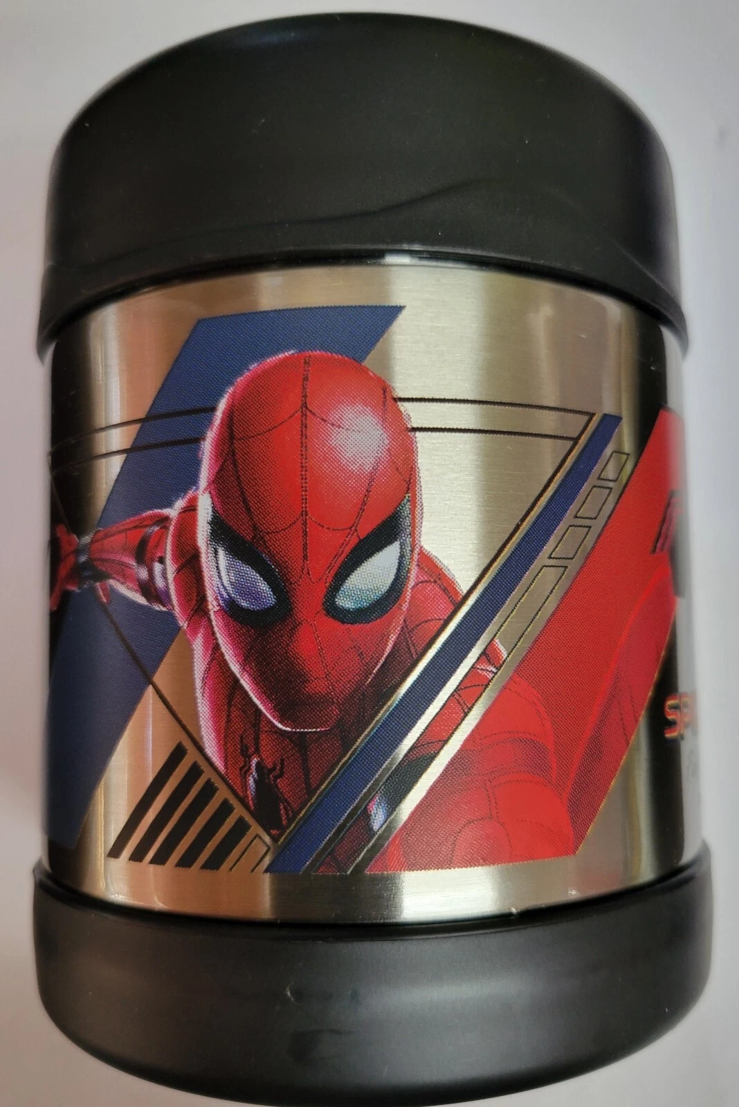 Thermos Funtainer Vacuum Insulated Food Jar, Spiderman, Black- 10 Oz