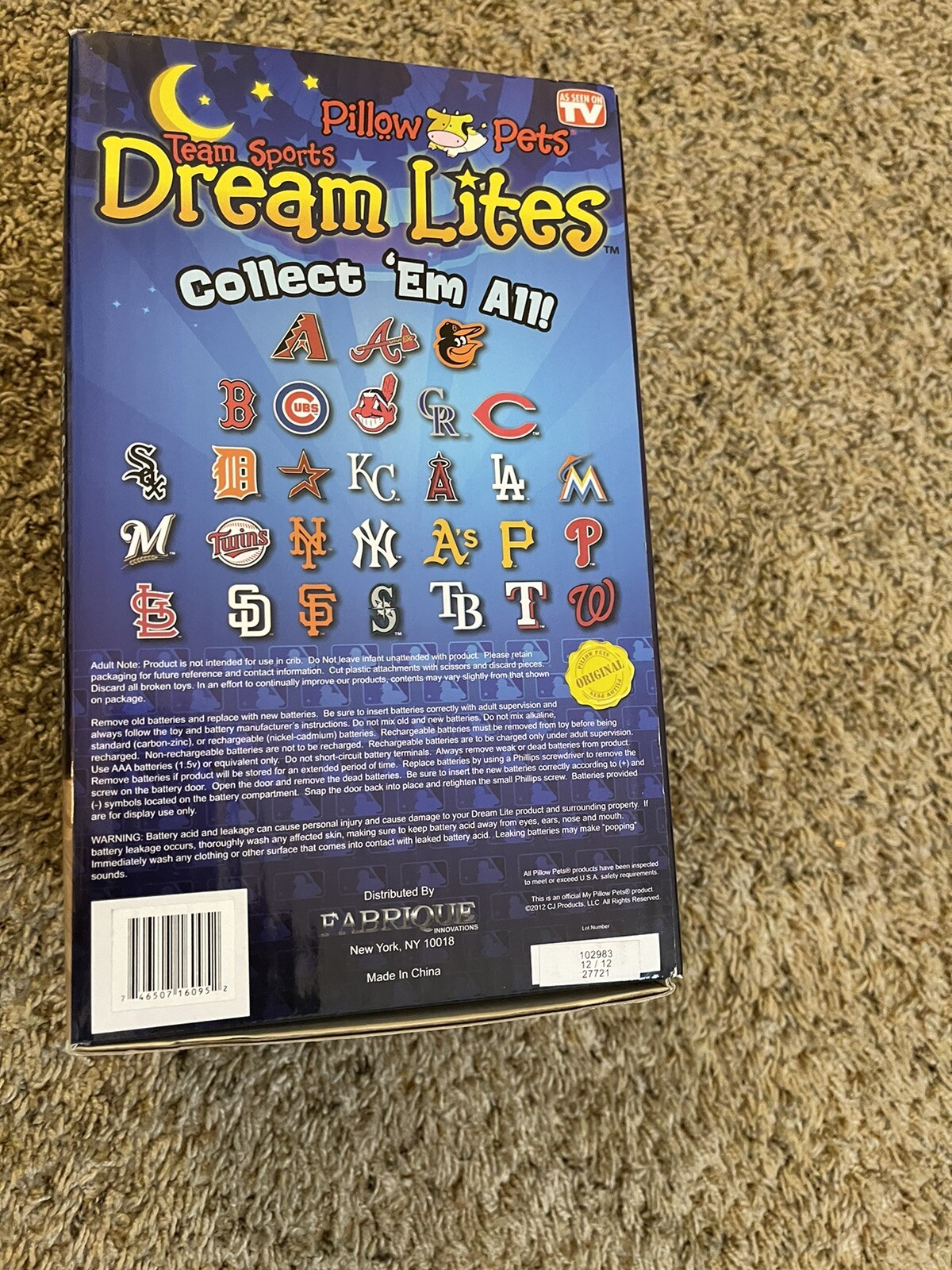 New In Box Chicago Cubs Pillow Pet MLB Genuine Merchandise Plush Dream