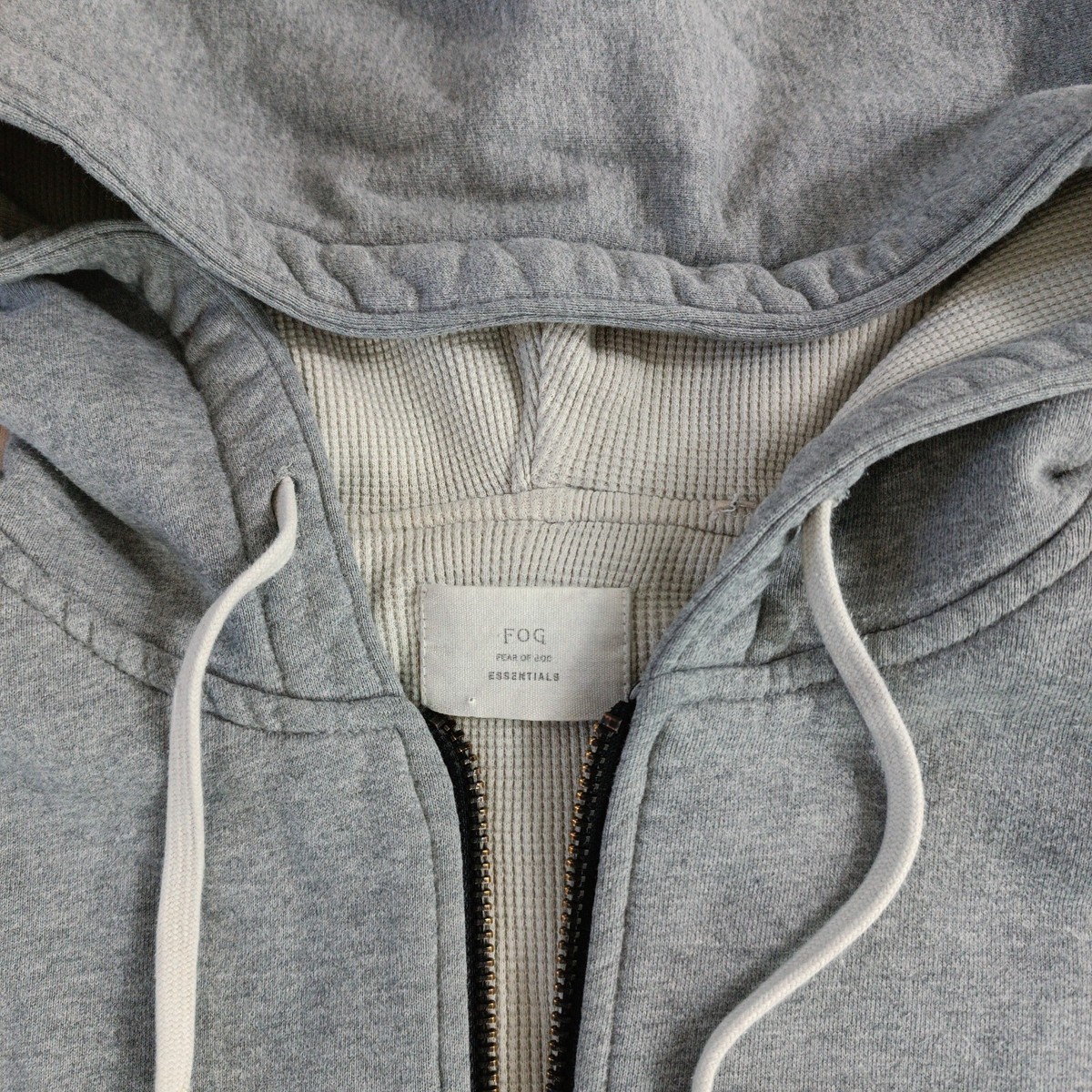 パーカー・フーディ Fear Of God Zip Grey Cotton Hoodie Fear of God Essential Mens Hoodie L cotton Gray Full Zip | eBay
