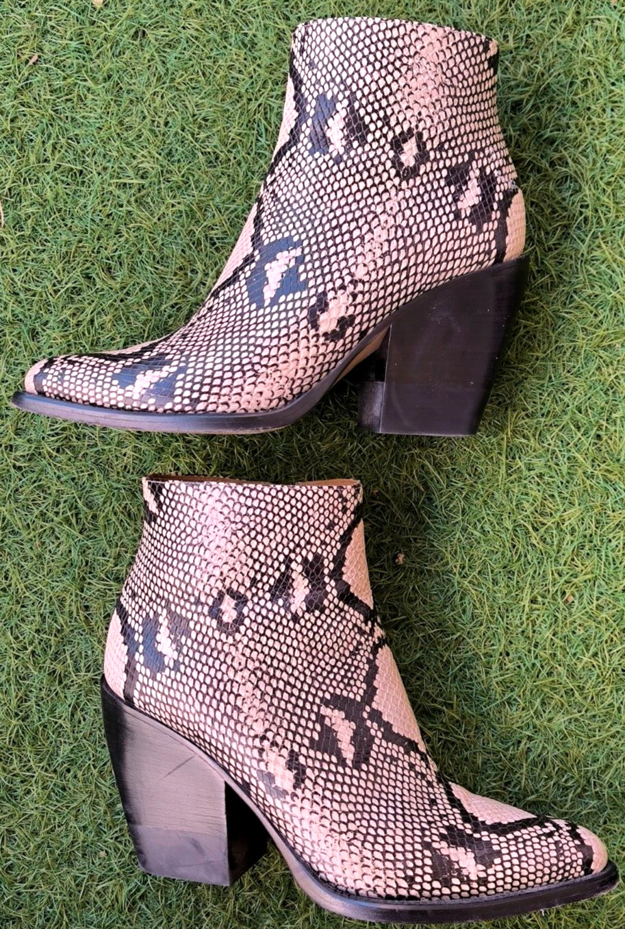 Chloe Python Snakeskin Rylee Leather Booties Boot… - image 3