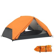 Tenda da Campeggio 2 Posti con 2 Porte 2.8x2.25x1.1 cm Arancione VivaGarden