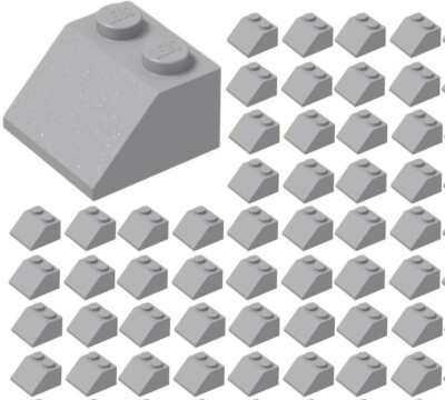  LEGO 50x LIGHT BLUISH GRAY 2x2 45° Slope BULK Parts City Building Star wars