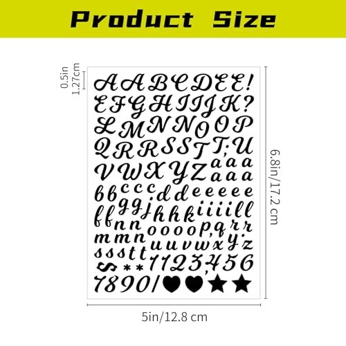 3040Pcs 20 Sheets Small Letter Number Stickers, 1/2inch Black (Writing Style) - Picture 2 of 5