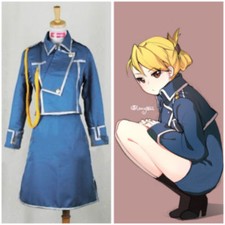 Fullmetal Alquimista Riza Ojo de Halcón Vestido Uniforme Cosplay Disfraz Hecho a Medida