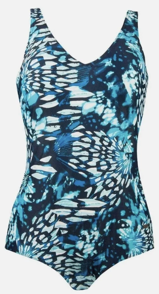 Женский купальник Naturana с подкладкой 73061 цвет морской волны синий контур тела - Изображение 2 из 3