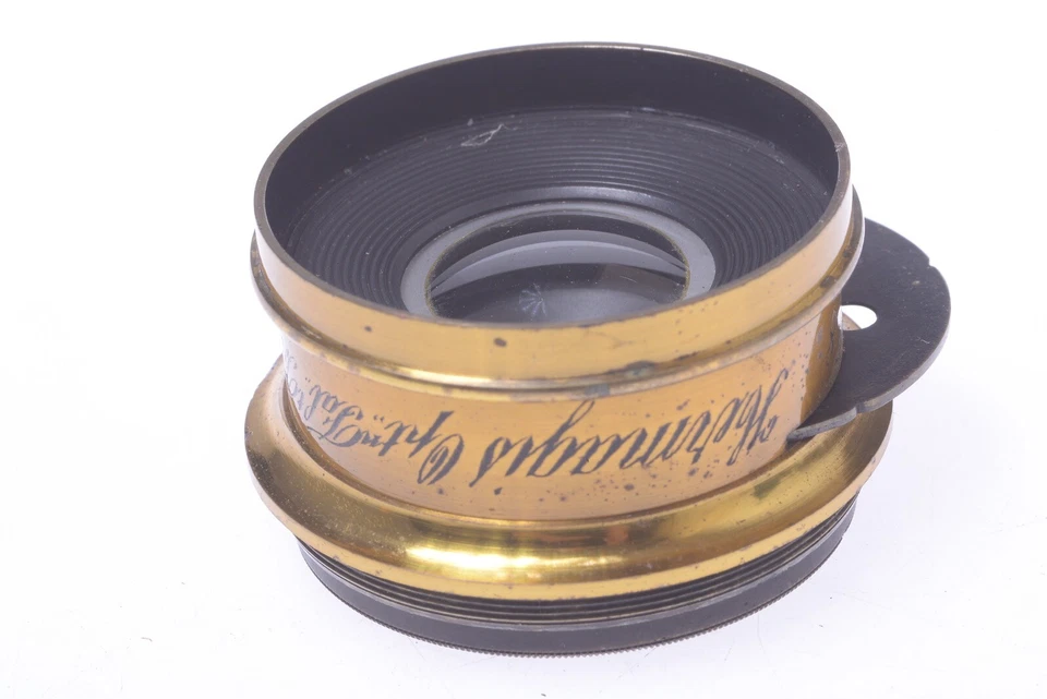 ✅ HERMAGIS ANTIQUE BRASS GRAND ANGLE APLANAT NO.8 LENS 4X5”? LF CAMERA - Image 2 of 4
