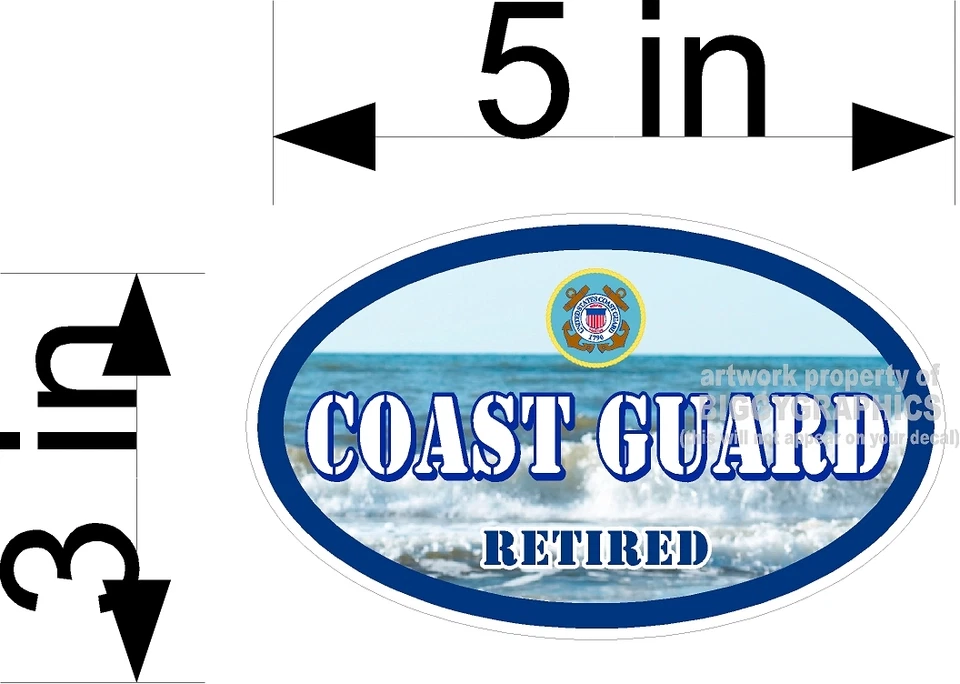 BIGGYGRAPHICS COAST GUARD VINYL CAR TRUCK WALL DECAL RETIRED