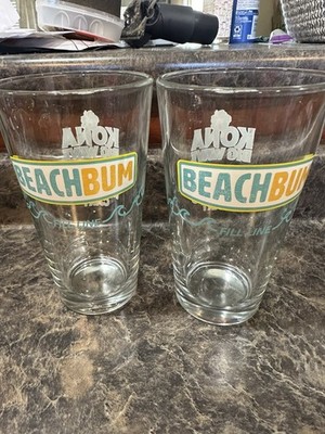 Kona Mango CartAle 16 Oz Pint Beer Glasses Set Of Two (2) New