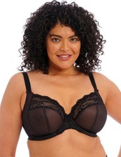 Elomi Charley Bra Underwired Non Padded Semi Sheer Plunge Womens Lingerie 4382