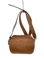 RALPH LAUREN Medium Crossbody Bag Shoulder Bag in Brown Leather, Solid Color