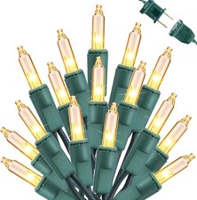25ft 100 Count Clear Christmas Lights Green Wire