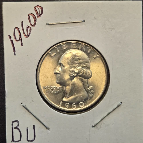 1960d Washington silver quarter.Bu