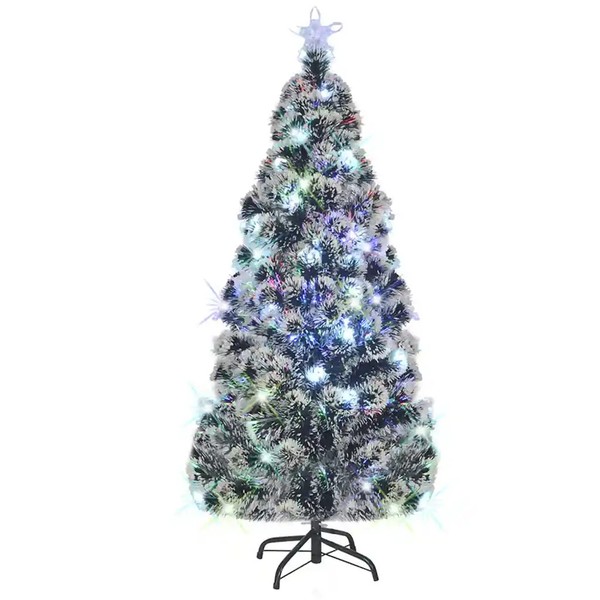 LED Weihnachtsbaum 210 Cm Mit Glasfaser Und StäNder Vorbeleuchtet-image