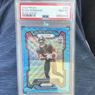 Blue Wave Prizm 2023 Panini Prizm Rookies Bijan Robinson #305 /199 PSA 10