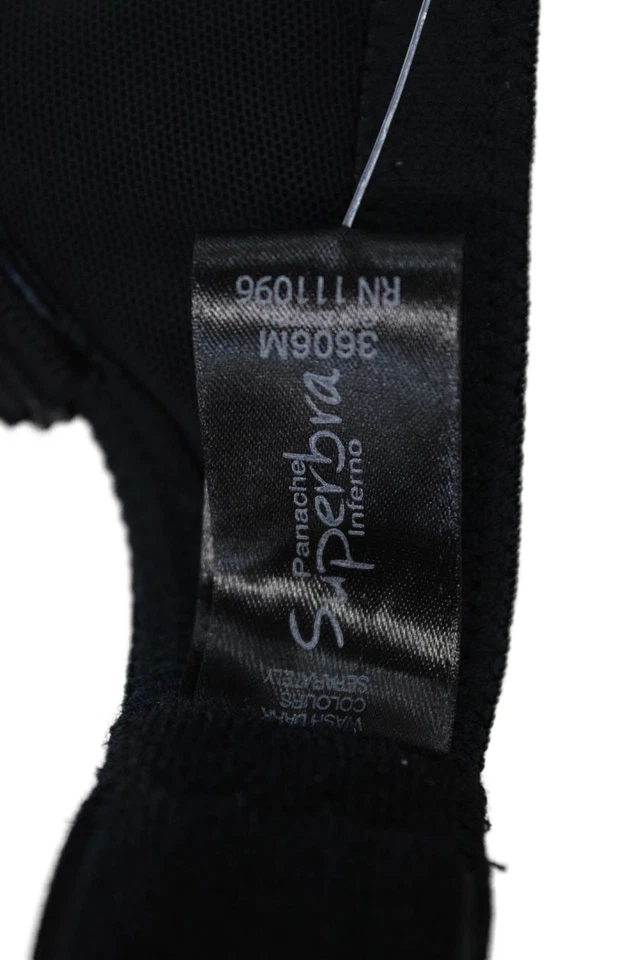 Sujetador de copa moldeado satinado con tirantes extraíbles para mujer Panache Negro sólido Talla 34DD Foto 4 de 4