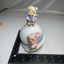 Cherished Teddies Havin a Snowball Musical Globe 4004846 Jingle Bells Avon Excl