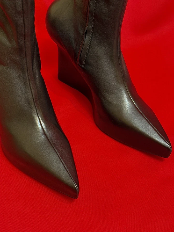 $1734 Talla 40 EE. UU. 9 ❤️ Givenchy Mujeres Cuña Tobillo Negro Cómodo Trabajo Calcetín Botas Foto 3 de 4