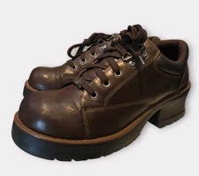 Vtg East Side Chunky Platform Oxford Heels Women’s 12 Brown Comfort  Lace Grunge