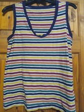 caslon striped womans tank small scoop neck 100 cotton rainbow