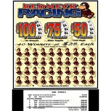 Redneck Racing Single game, pull tabs- Jar Tickets