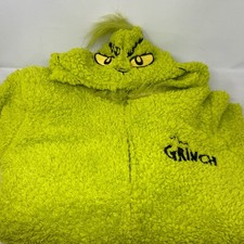 Dr. Seuss The Grinch Sherpa Hooded Union Suit Pajamas Green XL