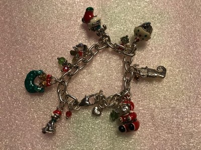 $98 BRIGHTON HOLLY CHRISTMAS HOLIDAY BEAR CUPCAKE PUPPY CHARM BRACELET