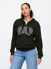 GAP Logo Relaxed Fit Full Zip Hoodie Sweatshirt