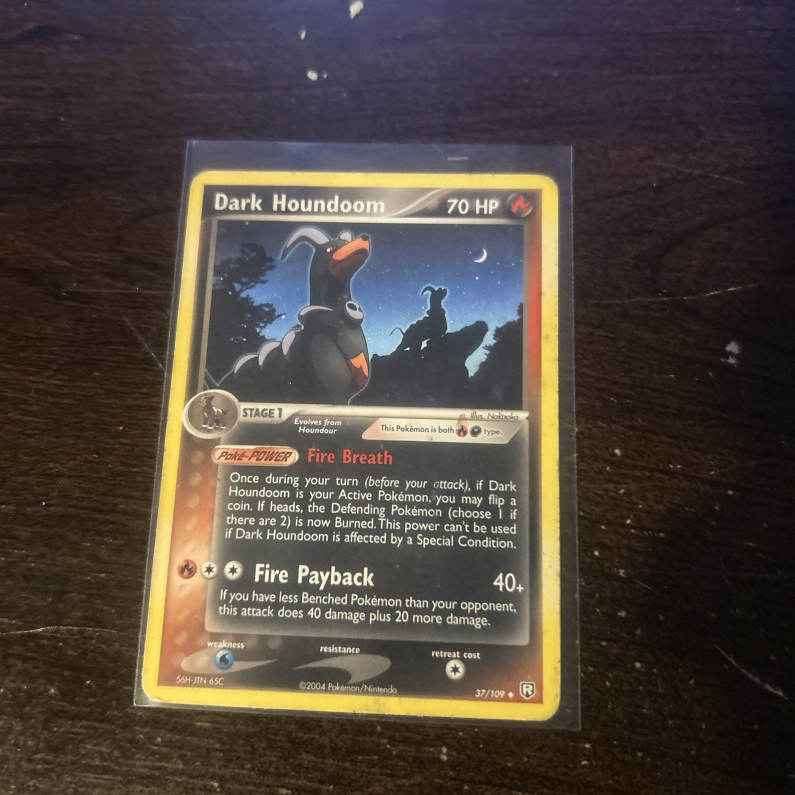 Pokemon Dark Houndoom TCG 37/109 Non-Holo Uncommon Card