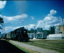NdeM-Mexico steam passenger train @ Morelia-1961 Kodak original slide