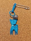 Vintage 1980s Plastic Bell Charm Turquoise Deer for 80s Necklace Retro Rare — photo 1