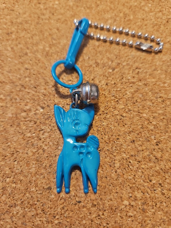 Vintage 1980s Plastic Bell Charm Turquoise Deer for 80s Necklace Retro Rare