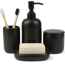 Ceramic Bathroom Accessories Set 4 Pcs   Modern Scandinavian Neutral Bathroom...