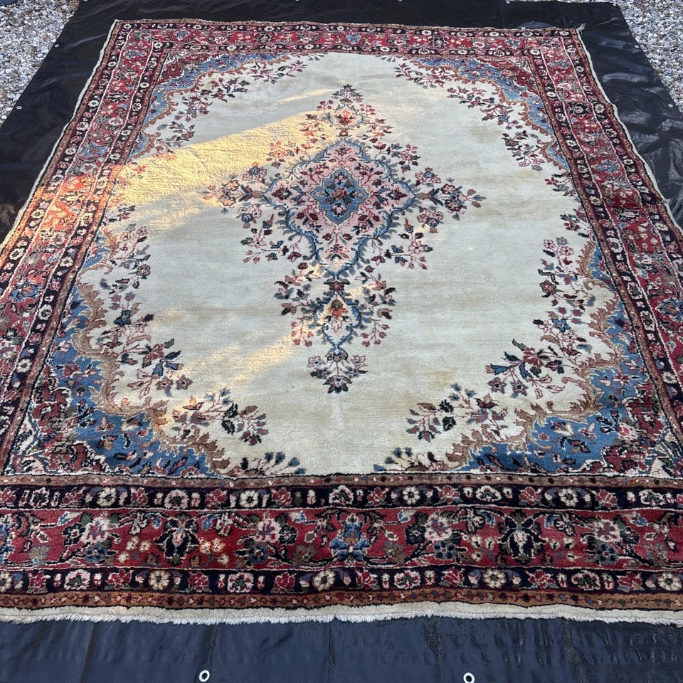 Alfombra Oriental Oriental 8 x 10 Lana Fina Calidad Anudada a Mano RARA Foto 3 de 4