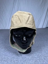 Military Aviator Hat Cap Fitted Mens Olive Green Wool Lined Ear Flap Chin Snoopy