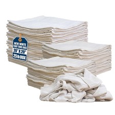 New White Cotton Terry Towels - 25 lb Box Bulk Shop  Industrial Rags 20x20