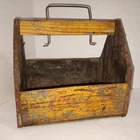 Original Vintage Coca-Cola Yellow Wooden Bottle 6-Pack Crate 1940s Shows Damage