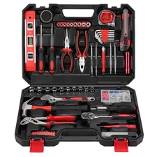 Yougfin 120 Piece Tool Set General Household Hand Kit with Plastic Toolbox St...