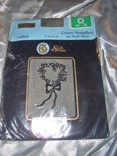 VINTAGE Sixth Sense Nylons Strumpfhose Straß Motiv Gr. 36-38 schwarz OVP