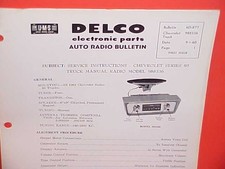 1961 Chevrolet Truck United Motors Delco Gm Radio Service Manual Chevy Pickup 1