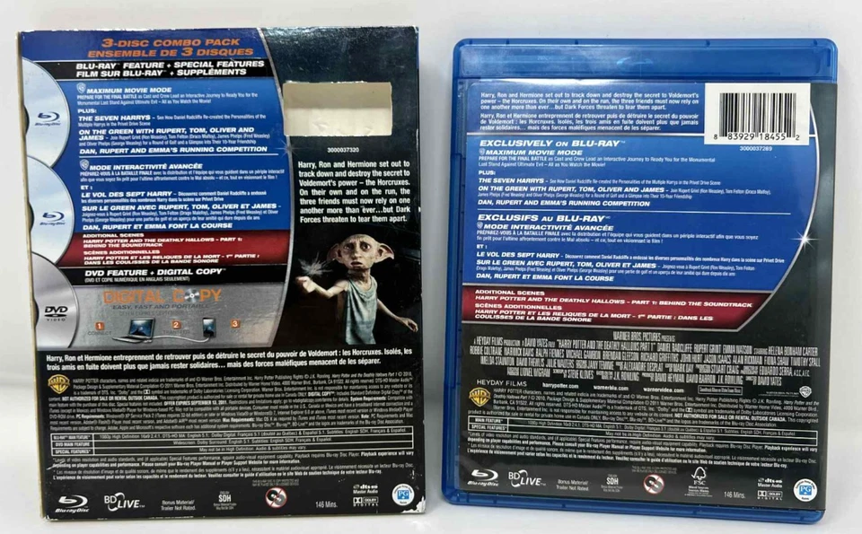 Harry Potter and the Deathly Hallows: Part I (Blu-ray, DVD 2011, 3-Disc Set) - Image 2 of 3