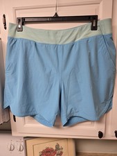 Lands End Womens Size 16 Light Blue Swim Shorts Bathing Suit