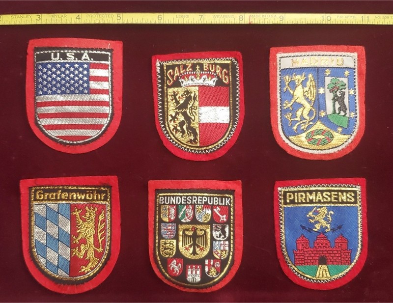 Lot of 6◇Vintage 1960's◇Souvenir◇Travel◇Felt◇Patches◇USA◇Europe◇Germany◇Spain 