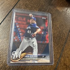 2018 Topps JUNIOR GUERRA #US138 #49/76 SP Independence Day BREWERS