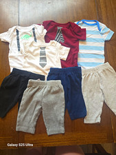 Mix Unisex Baby Cotton Clothes Lot Bodysuits/Tops  Pants, Striped Necktie
